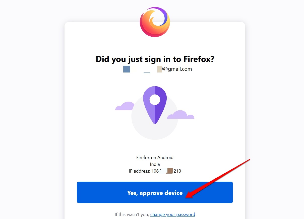 approve mobile device to pair with Firefox on PC