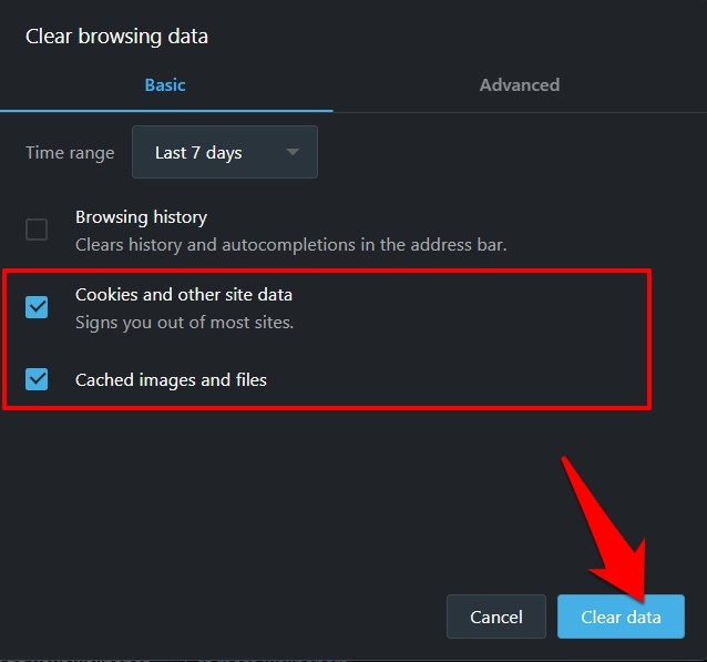 Clear browsing data from Opera browser