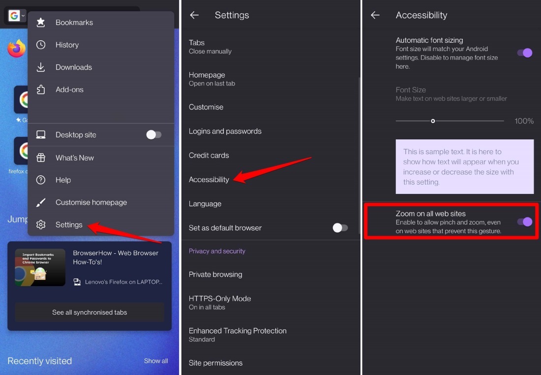enable forced zooming on Firefox Android