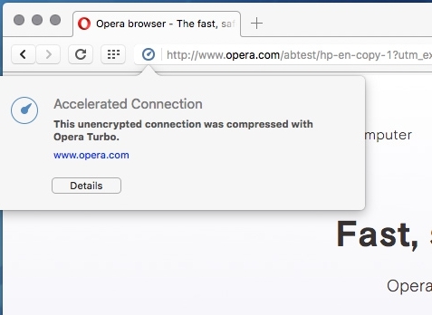 Enable or Disable Opera Turbo feature