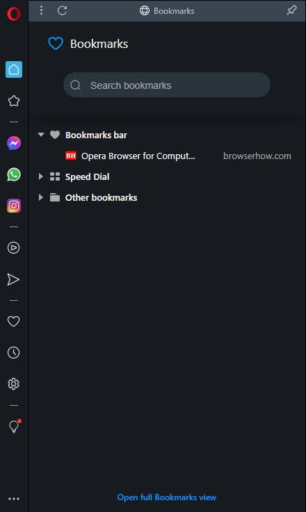 Open full Bookmark View in Opera browser