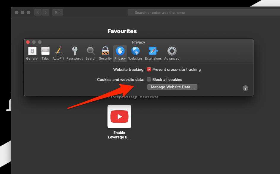 Allow Cookies and Website Cache Data on Safari Mac