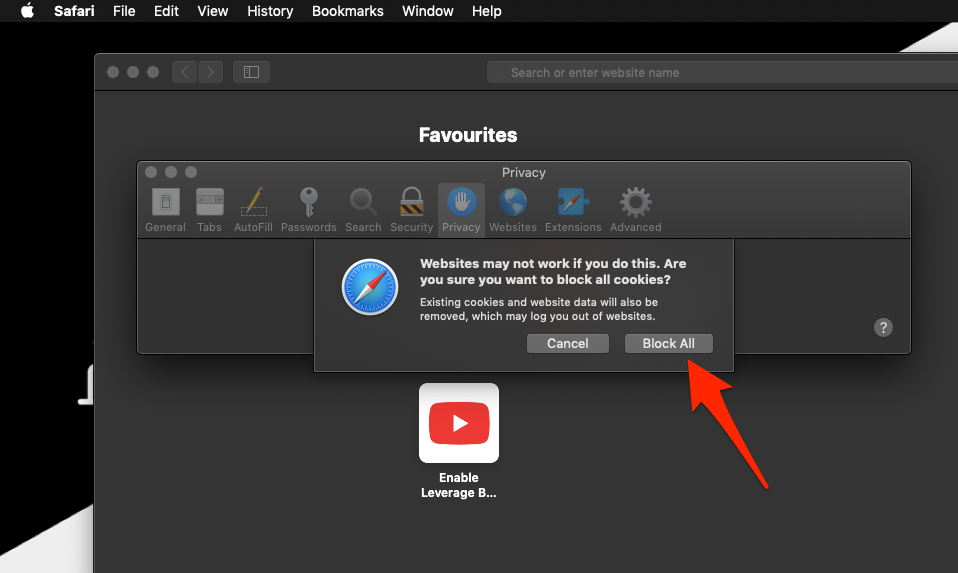 Block Cookies and Website Cache Data on Safari Mac