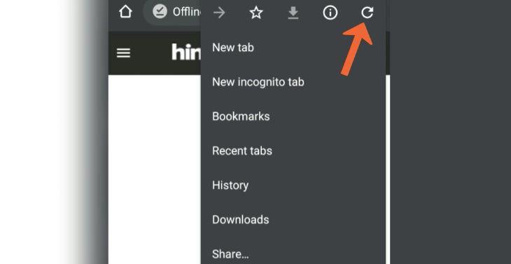 Chrome Android Reload Icon