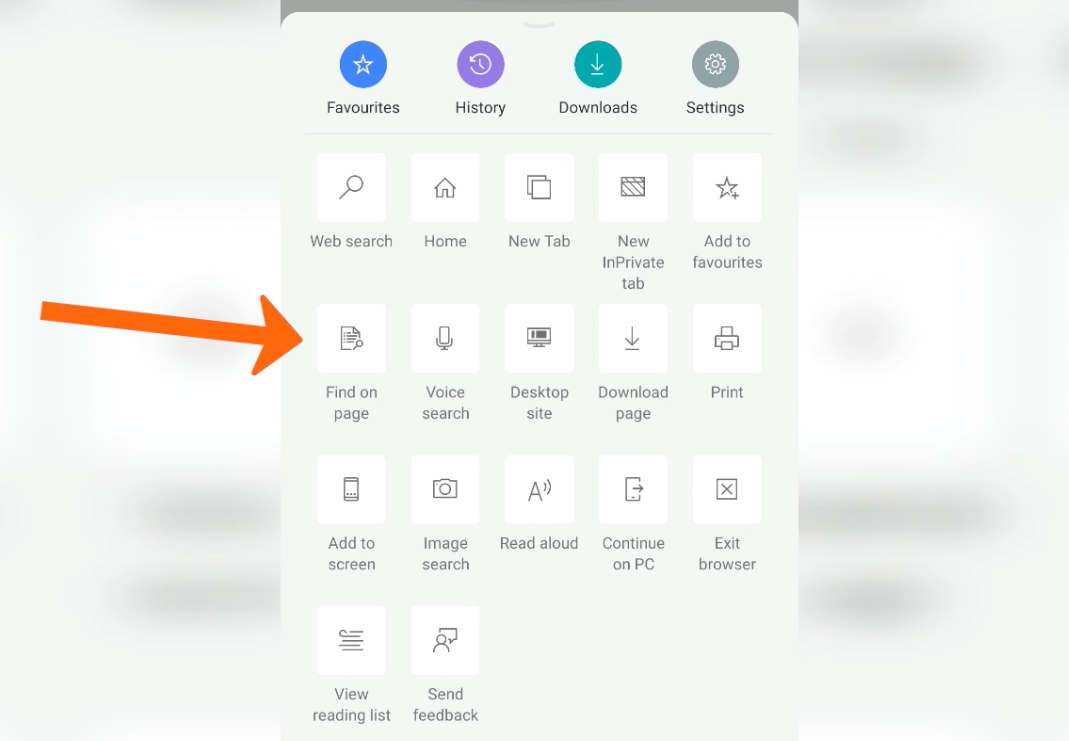Find on Page in Edge Android