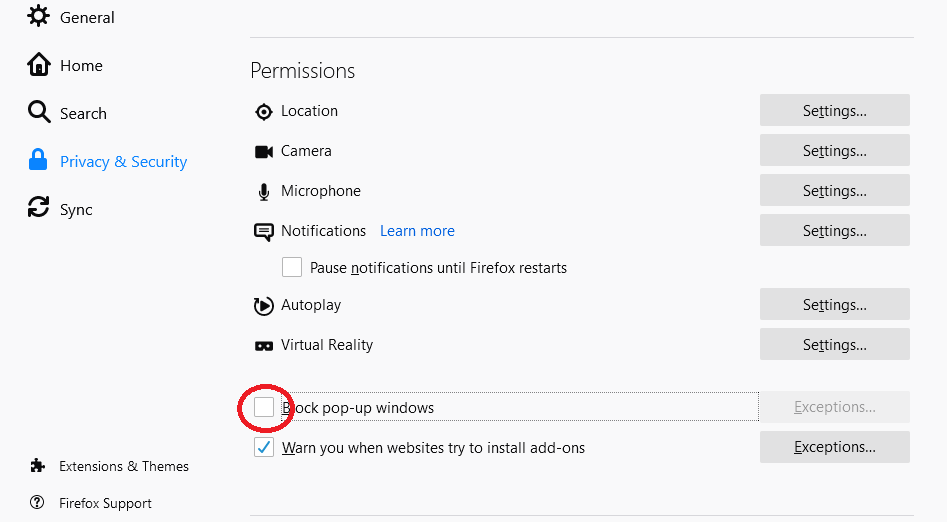 How to block pop-ups and redirects in Firefox computer