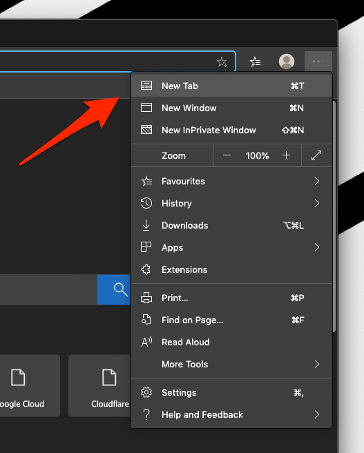 Open New Tab in Microsoft Edge Computer